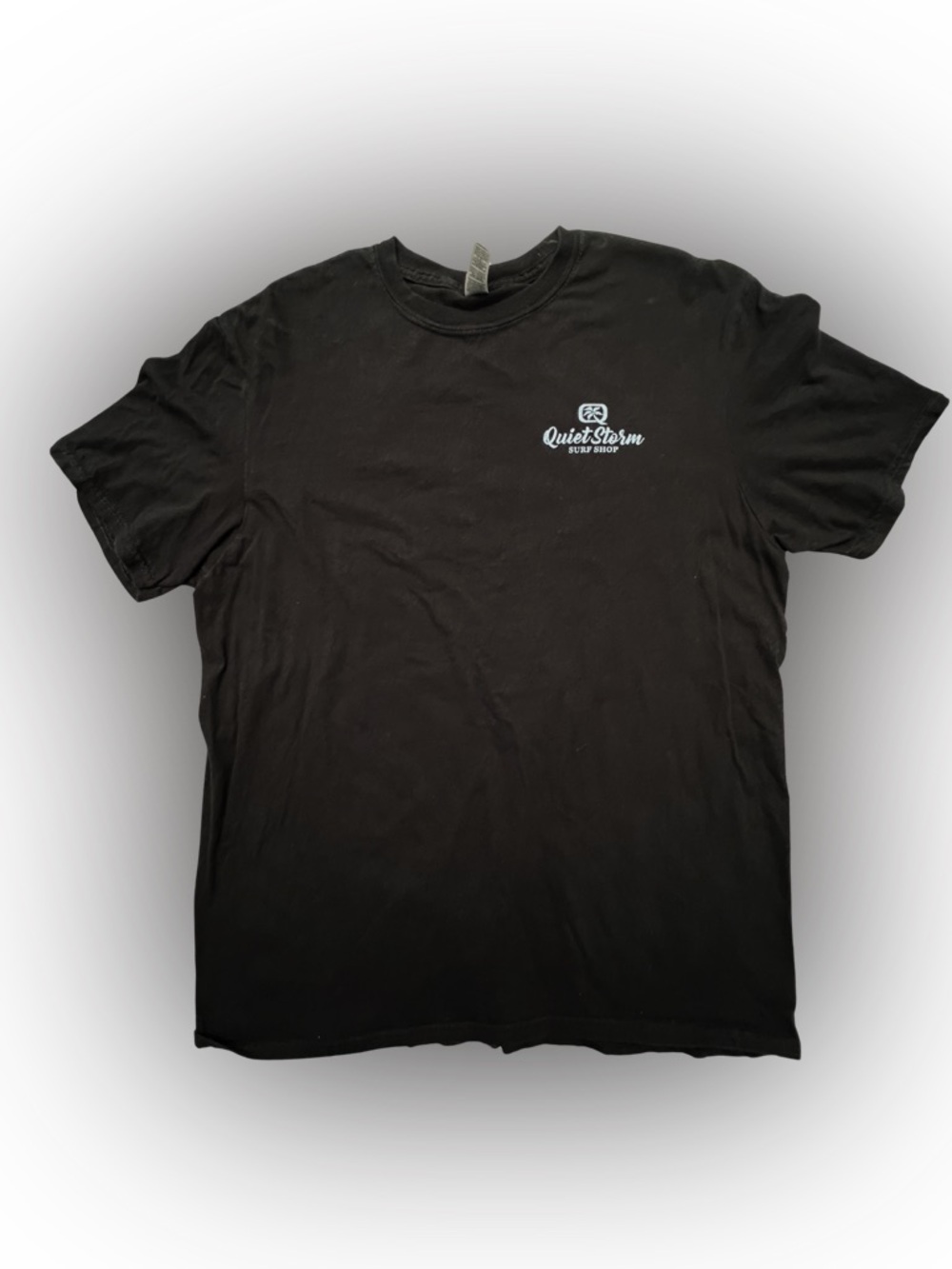 Men’s Quiet Storm Surf Shop Myrtle Beach SC Black Logo Tee Size L